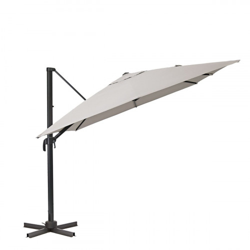 Parasol excéntrico de aluminio / acero NATERIAL Aura marrón 281x386.5 cm