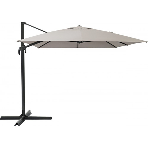 Parasol excéntrico de aluminio / acero NATERIAL Aura marrón 281x386.5 cm