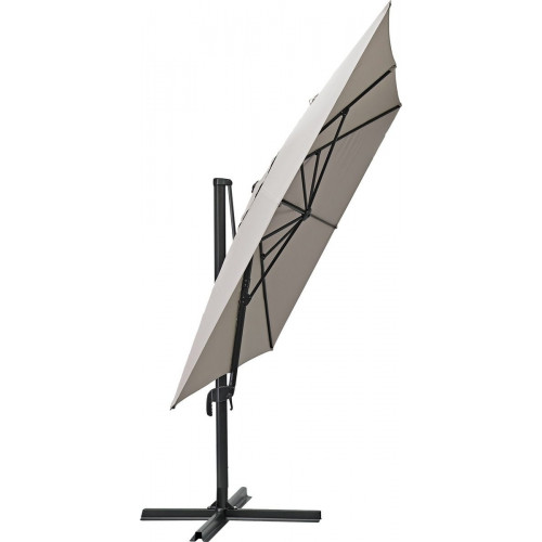 Parasol excéntrico de aluminio / acero NATERIAL Aura marrón 281x386.5 cm