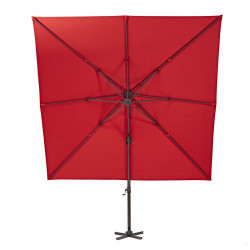 Parasol excéntrico de aluminio / acero NATERIAL Aura rojo 286x286 cm