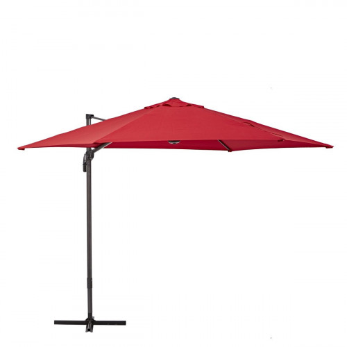 Parasol hexagonal de aluminio / acero NATERIAL Avea rojo Ø 289 cm