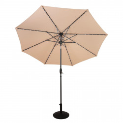 Parasol LED Inclinable 2,7 m con Base – Beige