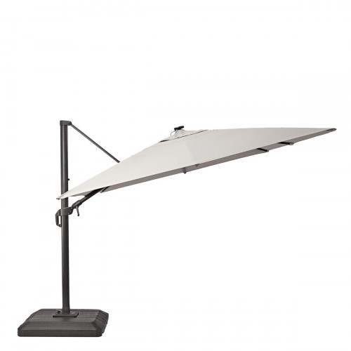 Parasol rectangular NATERIAL Sonora II LED de aluminio topo 280x390 cm