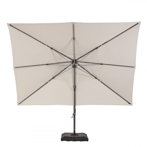 Parasol rectangular NATERIAL Sonora II LED de aluminio topo 280x390 cm