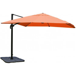Parasol voladizo Con base en cruz y placa giratoria de 3 x 3 m