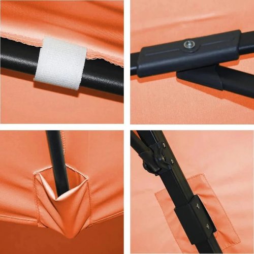 Parasol voladizo Con base en cruz y placa giratoria de 3 x 3 m