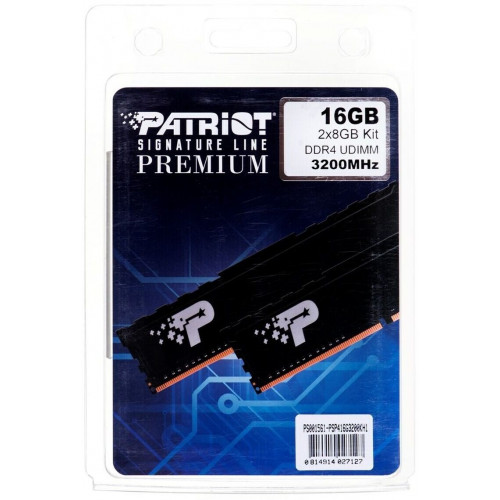 Patriot Signature Line Premium 16GB Kit DDR4-3200 CL22 (PSP416G3200KH1)