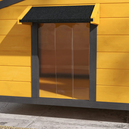 Pawhut Caseta Para Perros Exterior Con Techo Asfáltico 97x72x65cm Madera Natural