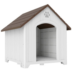 Pawhut Caseta Para Perros Grandes Exterior De Plástico Impermeable Marrón Oscuro