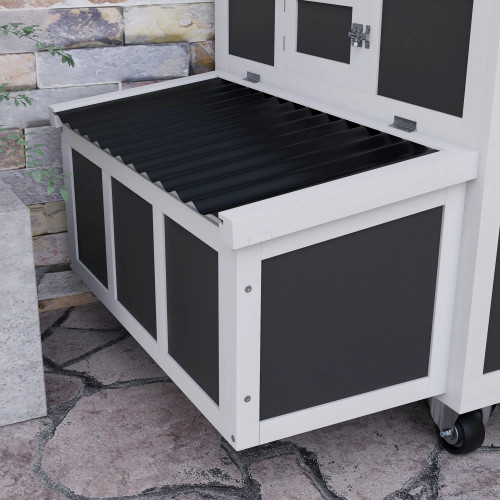 Pawhut Conjunto De 1 Gallinero De Madera Y 1 Gallinero Para Exterior Grande