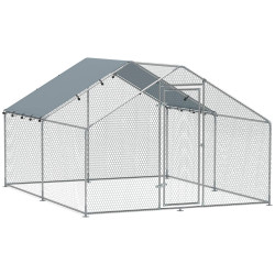 Pawhut Gallinero Para Exterior 3x3,4x1,9 M Con Cubierta Anti-uv E Impermeable