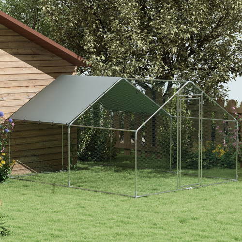 Pawhut Gallinero Para Exterior 3x3,4x1,9 M Con Cubierta Anti-uv E Impermeable