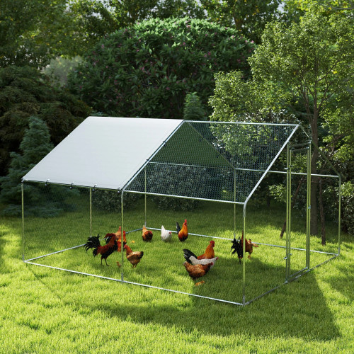 Pawhut Gallinero Para Exterior 3x3,4x1,9 M Con Cubierta Anti-uv E Impermeable