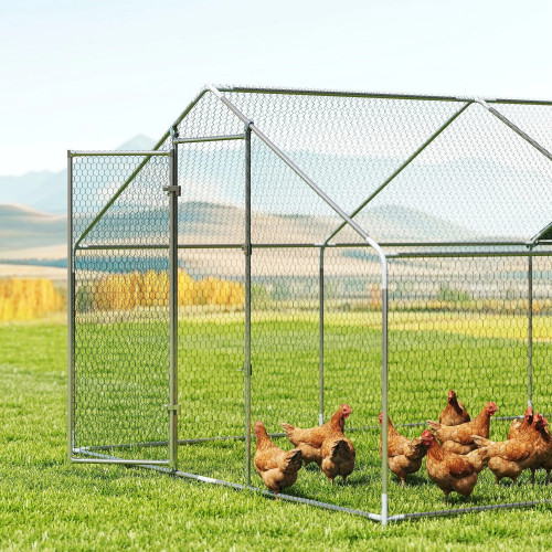 Pawhut Gallinero Para Exterior Grande 5,1x3x1,9 M 15,3 M² Con Cubierta Cerradura