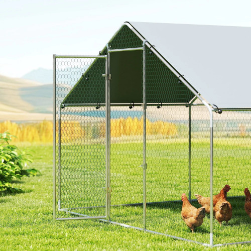 Pawhut Gallinero Para Exterior Grande 6,8x3x1,9 M 20,4 M² Con Cubierta Cerradura