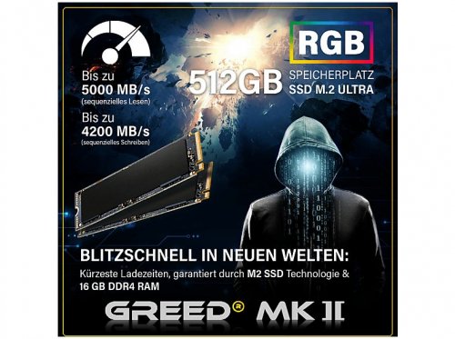 PC Gaming - GREED MK2 AMD Lite, AMD Ryzen 5 4600G, 16 GB RAM, 512 GB SSD, Radeon™ RX Vega 7, Windows 11 Pro, Negro