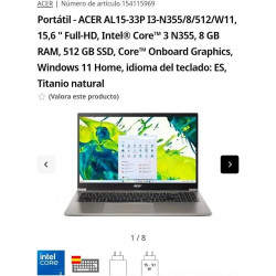 PC portátil Acer Aspire Lite 15 AL15-33P-38XN