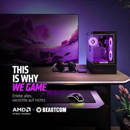 PC Sobremesa BEASTCOM Q3 AMD Ryzen 5 3400G 16GB 1TB SSD Vega 11 Windows 11 WiFi RGB