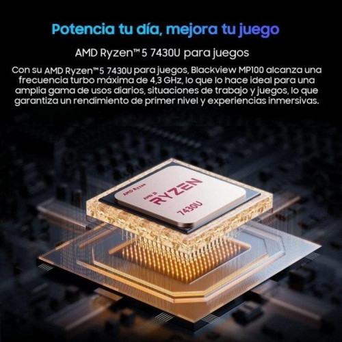 PC Sobremesa Blackview MP100 AMD Ryzen 5 7430U 16GB 512GB SSD Wi-Fi 6 RGB
