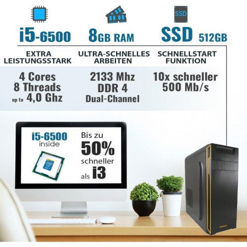 PC Sobremesa GREED Basic 7 Intel Core i5-6500 8GB 240GB SSD Windows 11 Pro WiFi 6