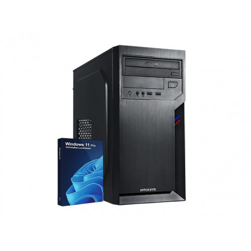 PC Sobremesa - HYPER BYTE Office Pc - para multimedia / negocios, AMD Athlon PRO 300GE, 8 GB RAM, 240 GB SSD, Sin tarjeta gráfica, Windows 11 Pro, Negro