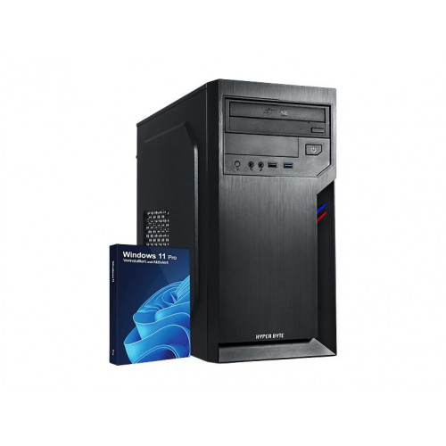 PC Sobremesa - HYPER BYTE Office Pc - para multimedia / oficina, Ryzen 3, 16 GB RAM, 1000 GB SSD, Sin tarjeta gráfica, Windows 11 Pro, Negro