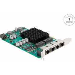 PCI Express Netzwerkkarte Gigabit LAN 4 x RJ45 con PoE+