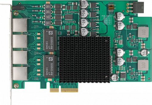 PCI Express Netzwerkkarte Gigabit LAN 4 x RJ45 con PoE+