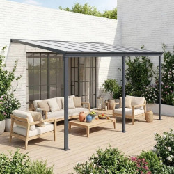 Pérgola 3x4.4m de aluminio con canalón