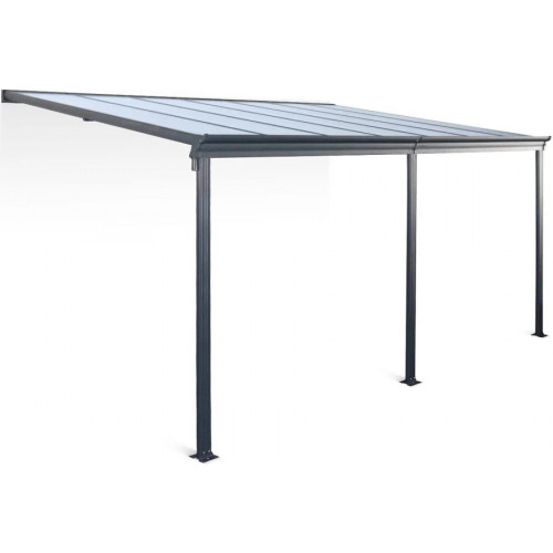 Pérgola 3x4.4m de aluminio con canalón