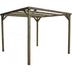 Pérgola autoportante Kora Vidahuerto Madera de Pino Tratada 240x240x240 cm
