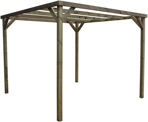 Pérgola autoportante madera de pino tratada 300x240x240 cm VIDAHUERTO