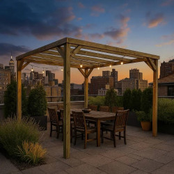 Pérgola autoportante madera de pino tratada 300x300x240 cm VIDAHUERTO
