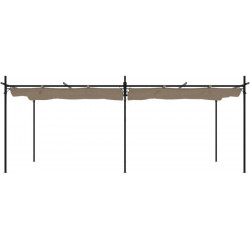 Pérgola con cubierta retráctil gris