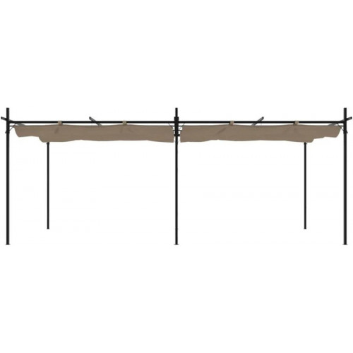 Pérgola con cubierta retráctil gris