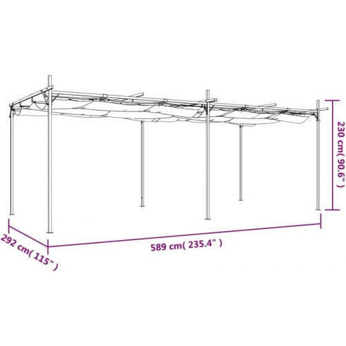 Pérgola con cubierta retráctil gris