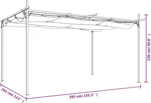 Pérgola con cubierta retráctil Vidaxl