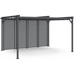 Pérgola con persianas gris antracita