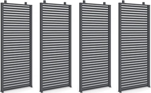 Pérgola con persianas gris antracita