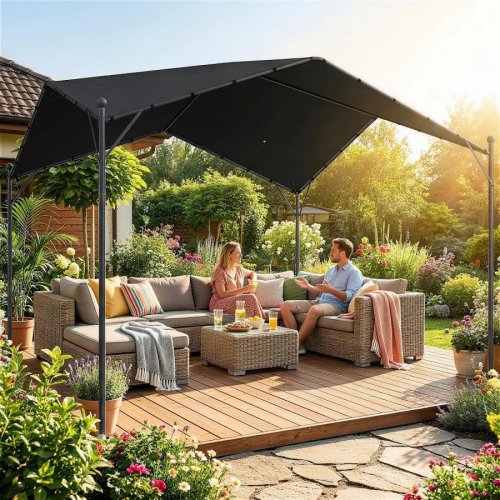 Pérgola de 3x3 m hidrófuga estable resistente Al invierno