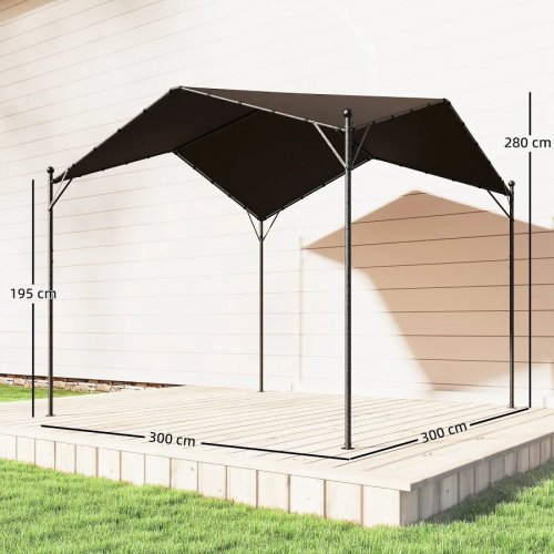 Pérgola de 3x3 m hidrófuga estable resistente Al invierno