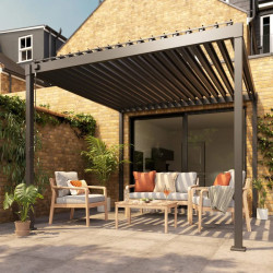 Pérgola de acero con lamas orientables 3x3m tehuano