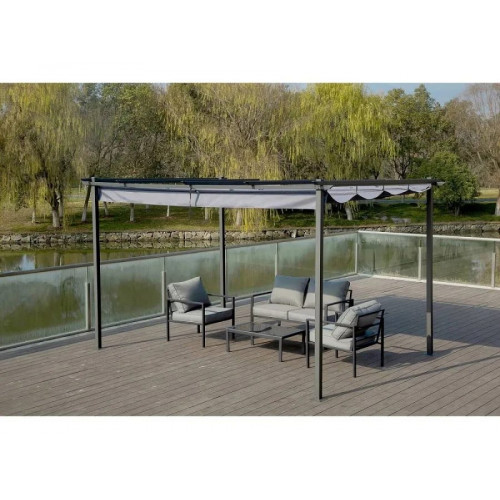 Pérgola de aluminio con techo retráctil