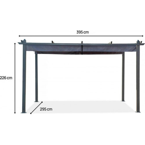 Pérgola de aluminio con techo retráctil
