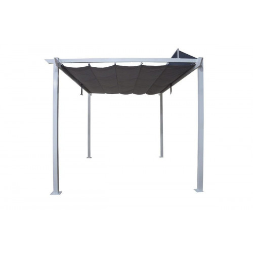 Pérgola de aluminio con toldo NATERIAL Omega de 285 x 400 cm blanco