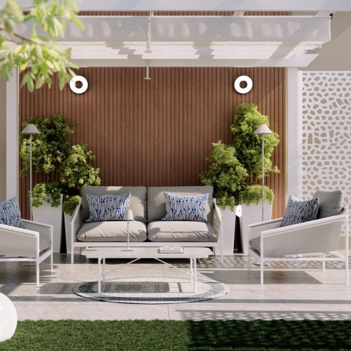 Pérgola de aluminio con toldo NATERIAL Omega de 285 x 400 cm blanco