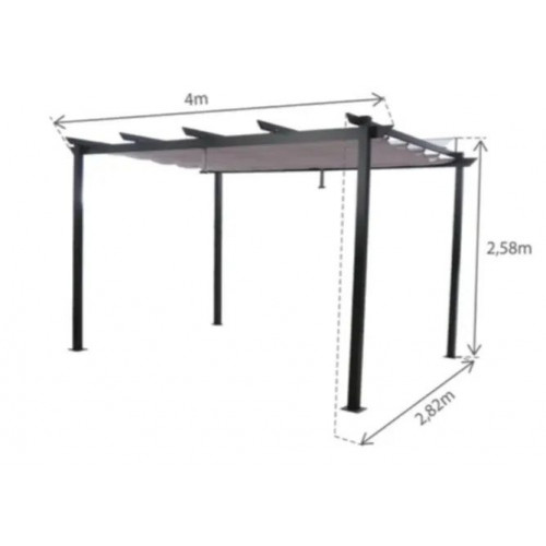 Pérgola de aluminio con toldo NATERIAL Omega de 400 x 282 cm gris