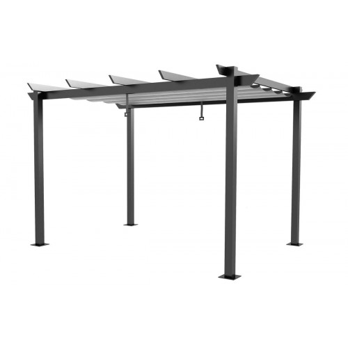 Pérgola de aluminio con toldo NATERIAL Omega de 400 x 282 cm gris