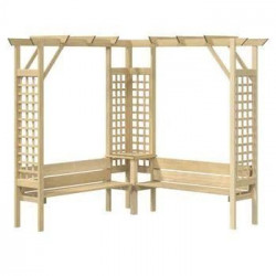 Pérgola de esquina con Banco Madera de Pino Impregnada Vidaxl