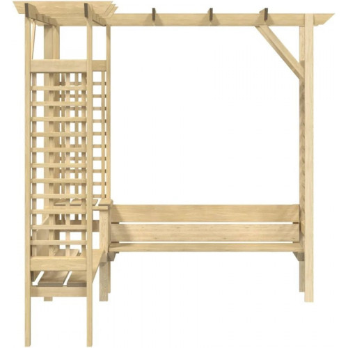 Pérgola de esquina con Banco Madera de Pino Impregnada Vidaxl